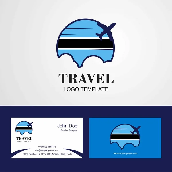 Resor Botswana Flaggan Logotyp Och Visitkort — Stock vektor