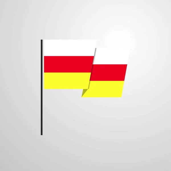Sydossetien Viftande Flagga Design Vektor — Stock vektor