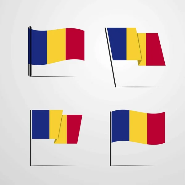 Roemenië Vlag Pictogram Vectorillustratie — Stockvector