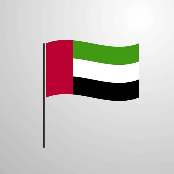 Emiratos Árabes Unidos Ondeando Bandera Ilustración Vectorial — Vector de stock