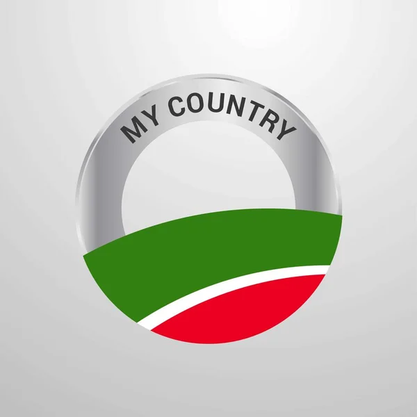 Tatarstan Mitt Lands Flagg Badge — Stock vektor