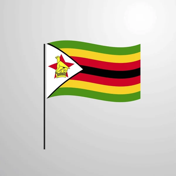 Zimbabwe Zwaaien Vlag Vectorillustratie — Stockvector