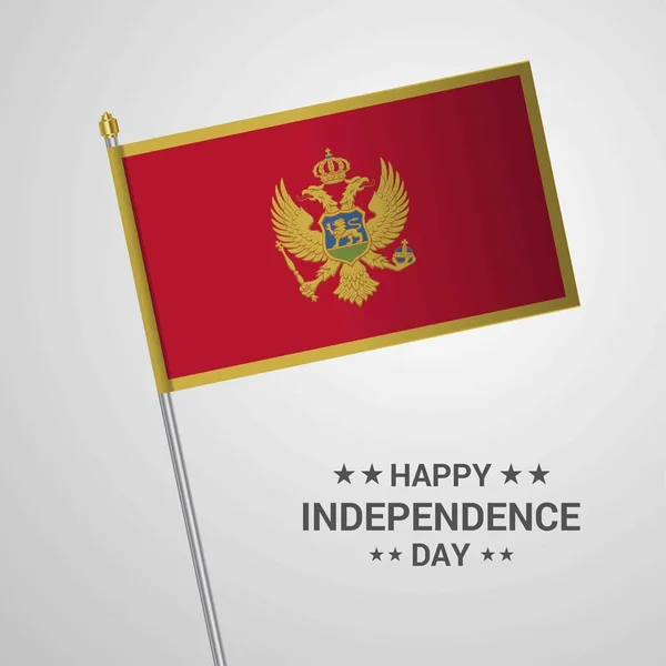 Montenegro Día Independencia Diseño Tipográfico Con Vector Bandera — Vector de stock