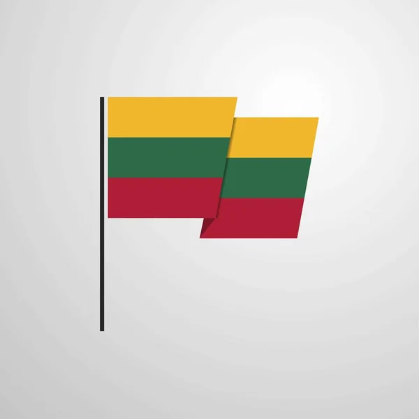 Lituania Ondeando Diseño Bandera Ilustración Vectorial — Archivo Imágenes Vectoriales