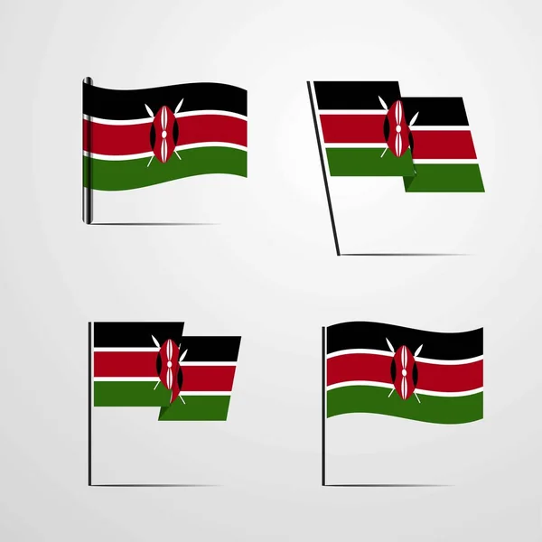 Illustration Vectorielle Drapeau Kenya — Image vectorielle