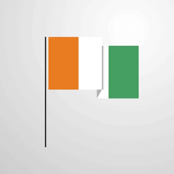 Cote Ivoire Elfenbenskusten Viftande Flagga Design Vektor — Stock vektor