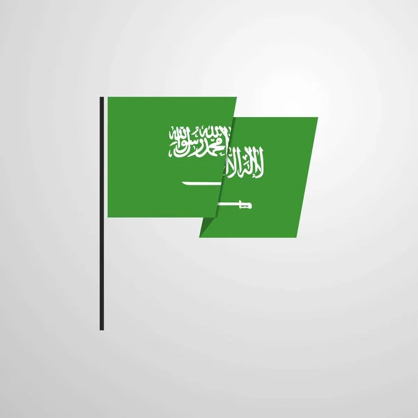 Arabie Saoudite Agitant Vecteur Conception Drapeau — Image vectorielle