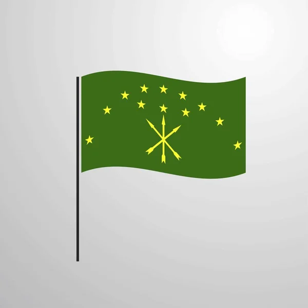 Adygea Flagge Schwenkend Vektorillustration — Stockvektor