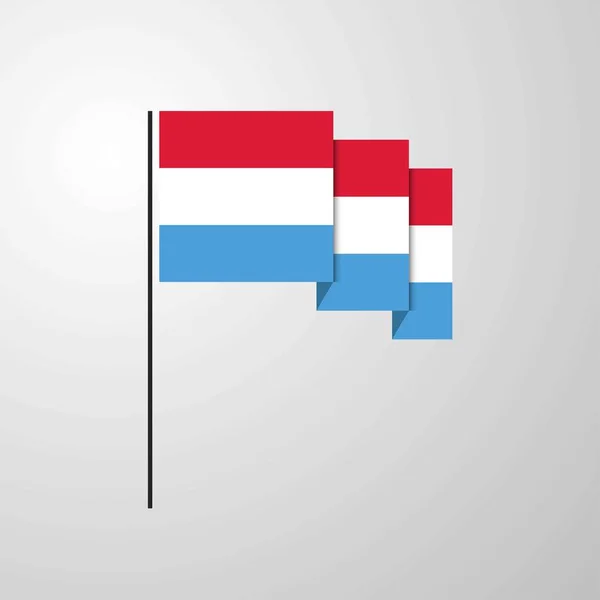 Luxemburg Wapperende Vlag Creatieve Achtergrond — Stockvector