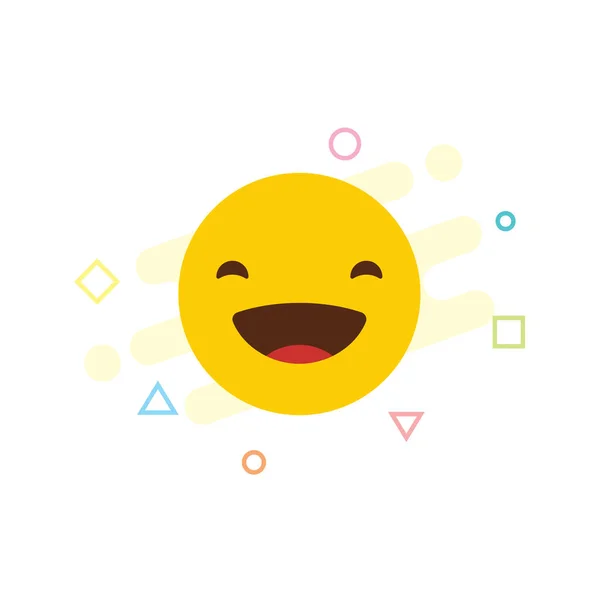 Riendo Emoji Icono Diseño Colorido Vector Ilustración — Vector de stock