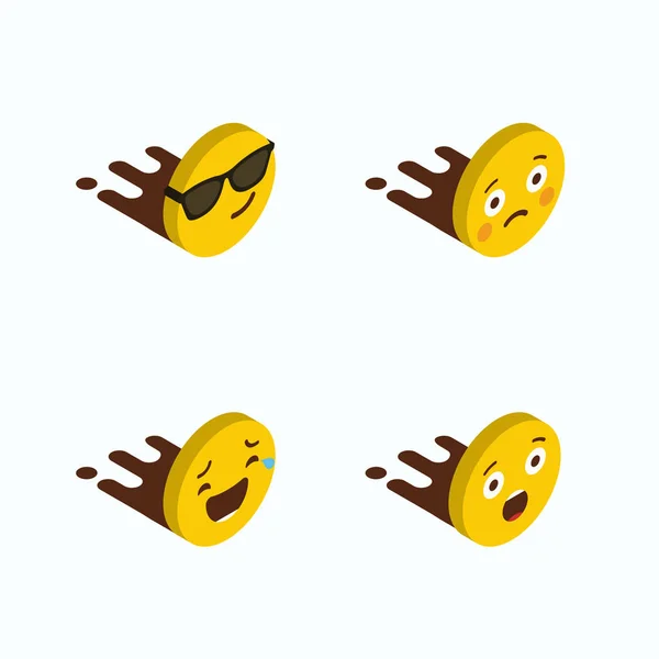 Conjunto Vetor Design Emojis Amarelo — Vetor de Stock