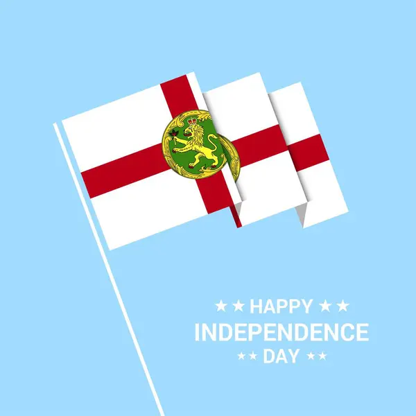 Diseño Tipográfico Del Día Independencia Alderney Con Vector Bandera — Archivo Imágenes Vectoriales
