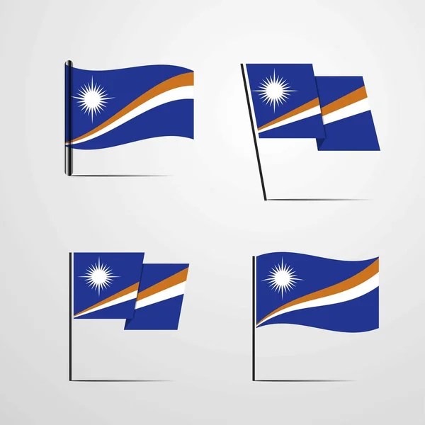 Marshall Islands Flag Icon Vector Illustration — Stock Vector