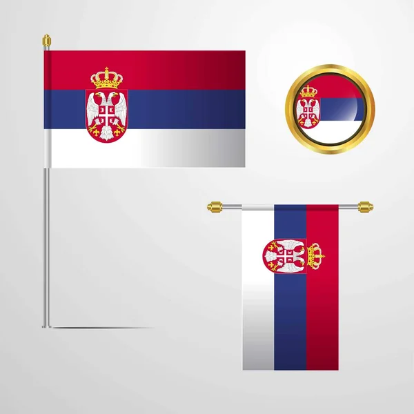 Serbia Flag Icon Vector Illustration — Stock Vector