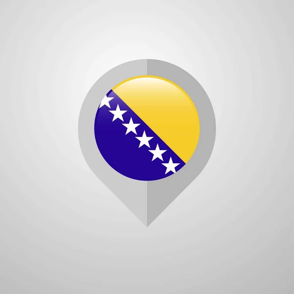 Mapa Navigační Ukazatel Vektorem Design Vlajky Bosny Hercegoviny — Stockový vektor