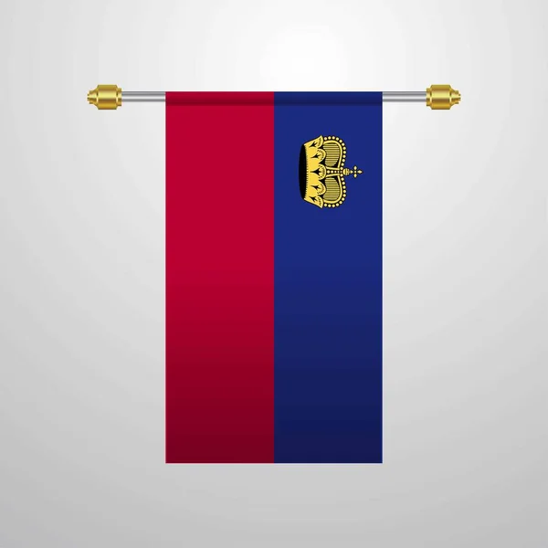 Liechtenstein Pendurado Bandeira Ilustração Vetorial —  Vetores de Stock
