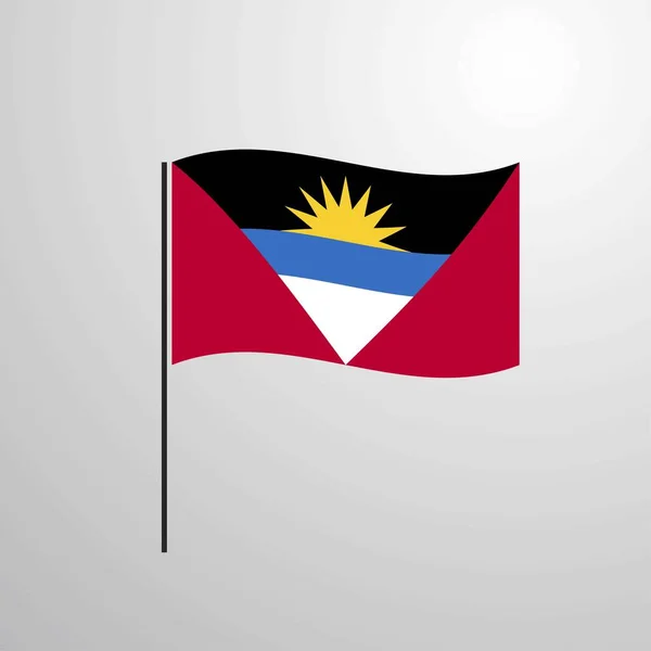 Antigua Barbuda Ondeando Bandera — Vector de stock