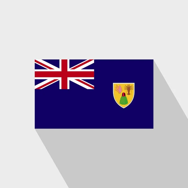 Νήσοι Τερκς Και Κάικος Σημαία Long Shadow Διανυσματική Σχεδίαση — Διανυσματικό Αρχείο