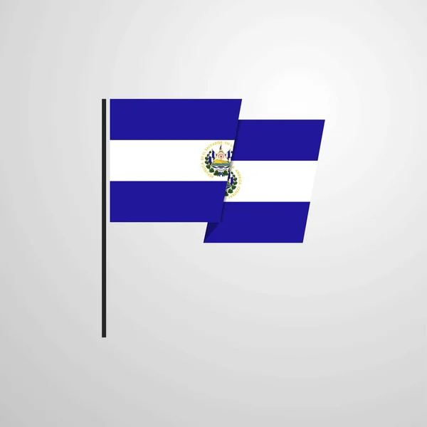 エルサルバドルの国旗デザインのベクトルを振って — ストックベクタ