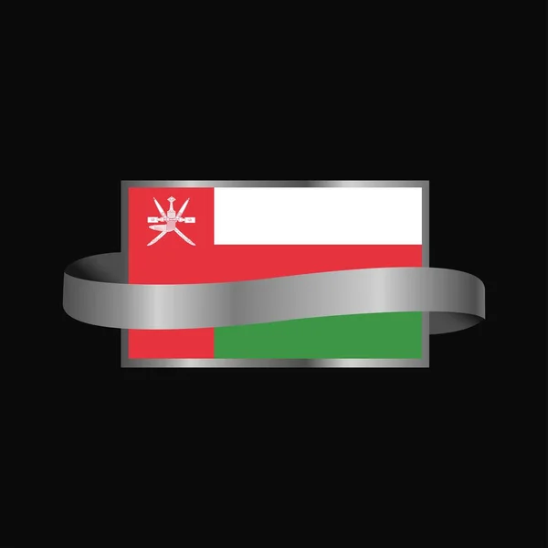 Conception Bannière Ruban Drapeau Oman — Image vectorielle