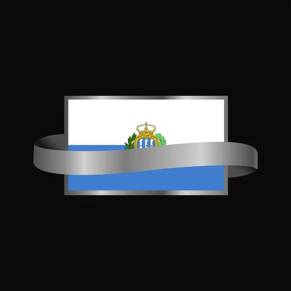 Bandeira San Marino Design Banner Fita —  Vetores de Stock