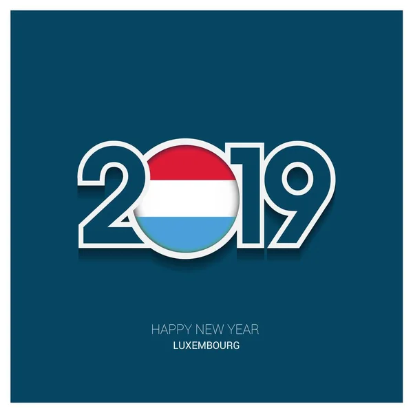 2019 ルクセンブルク タイポグラフィ 新年あけましておめでとうございます背景 — ストックベクタ