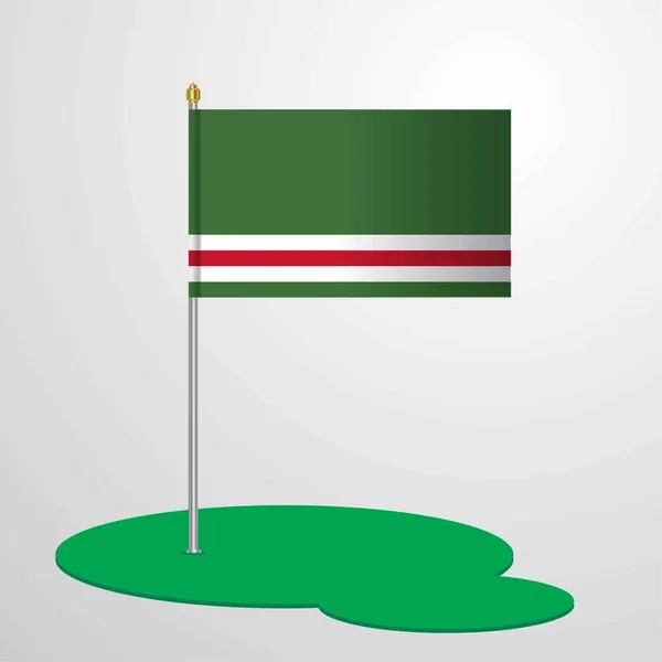 Чеченська Республіка Lchkeria Прапор Полюс — стоковий вектор