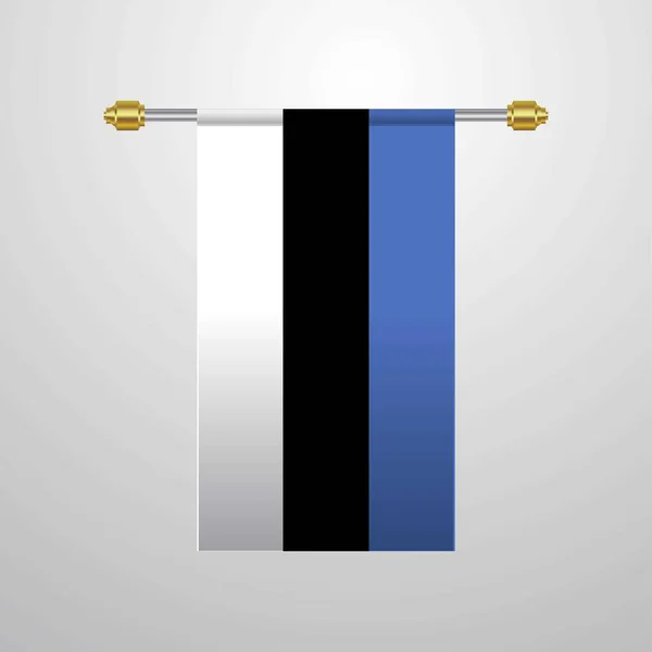 Estonia Hanging Flag Vector Illustration — Stock Vector