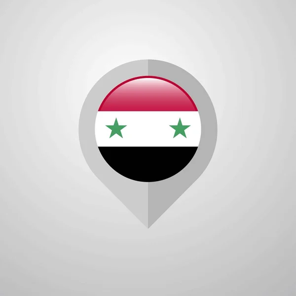 Karte Navigationszeiger Mit Syrischer Flagge Design Vektor — Stockvektor