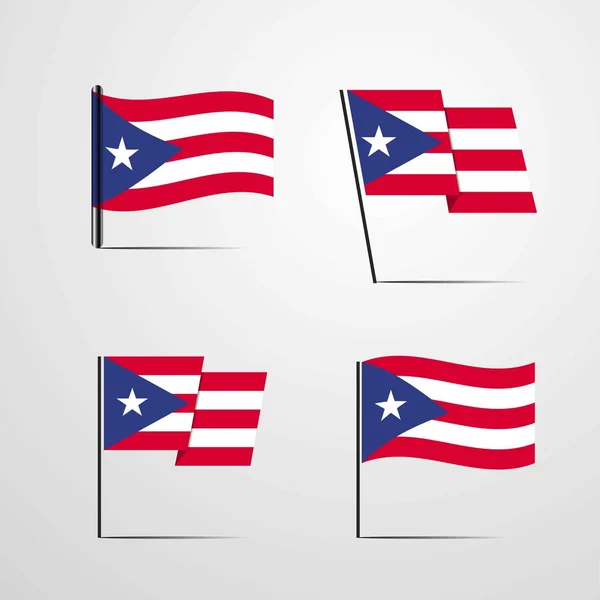 Puerto Rico Flaga Ikona Ilustracja Wektorowa — Wektor stockowy