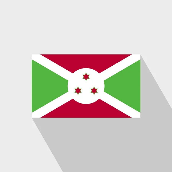 Burundi Bayrağı Uzun Gölge Tasarlamak Vektör — Stok Vektör