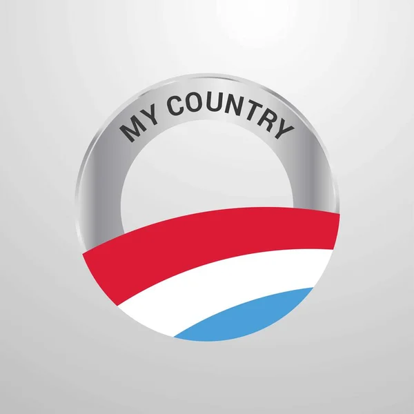 Luxembourg Country Flag Badge — Stock Vector
