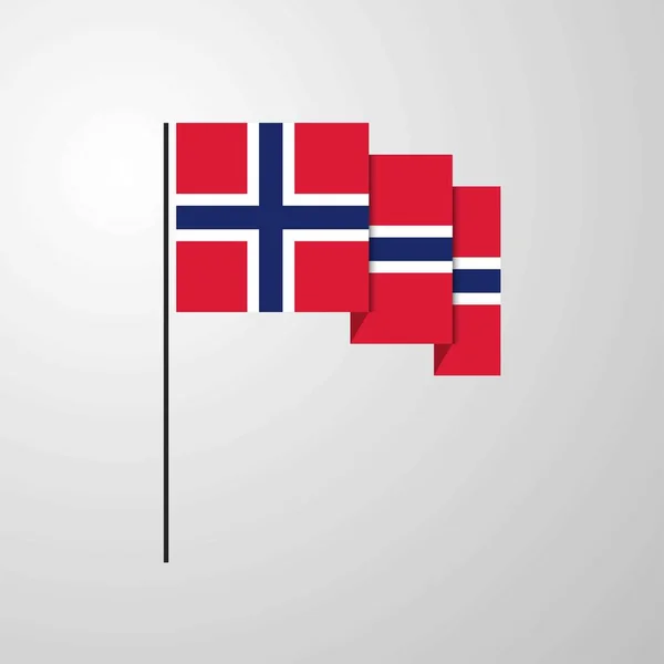 Noruega Ondeando Bandera Fondo Creativo — Vector de stock