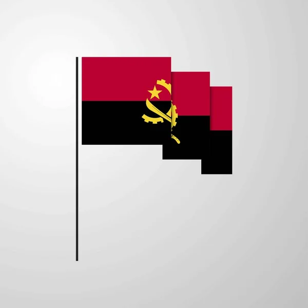 Angola Viftar Flagga Kreativ Bakgrund — Stock vektor