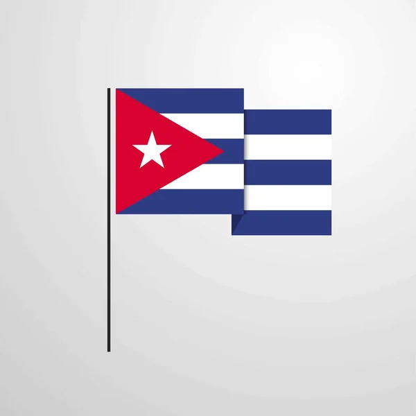 Cuba Ondeando Bandera Diseño Vector — Archivo Imágenes Vectoriales