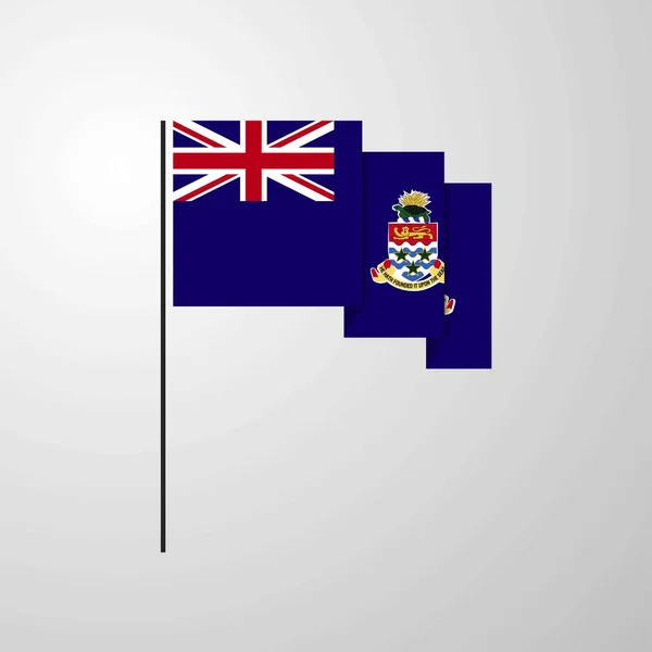 Caymanöarna Viftande Flagga Kreativ Bakgrund — Stock vektor
