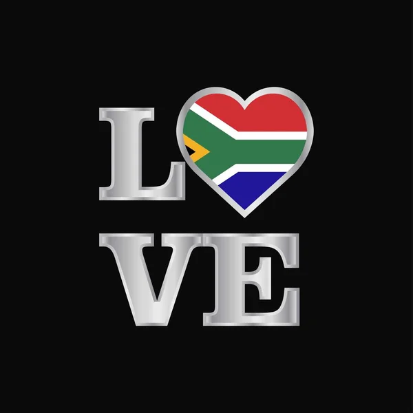 Amore Tipografia Sud Africa Bandiera Disegno Vettore Bella Lettering — Vettoriale Stock
