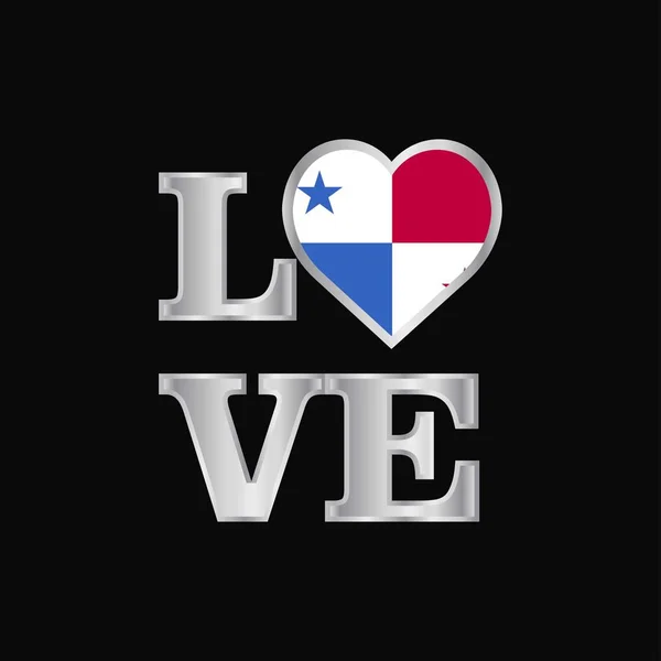 Amor Tipografía Panamá Bandera Diseño Vector Hermoso Letras — Archivo Imágenes Vectoriales