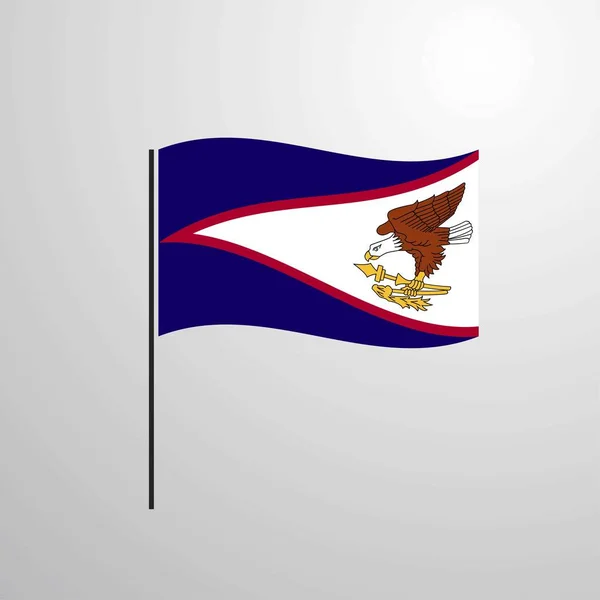 Samoa Americana Acenando Bandeira —  Vetores de Stock