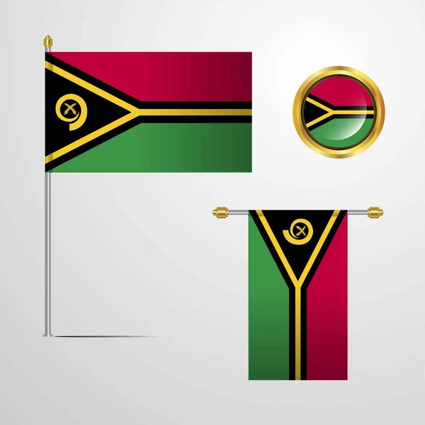 Illustration Vectorielle Drapeau Vanuatu — Image vectorielle