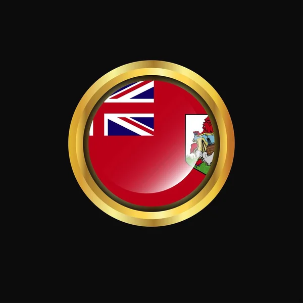Bermuda Flagga Gyllene Knapp — Stock vektor