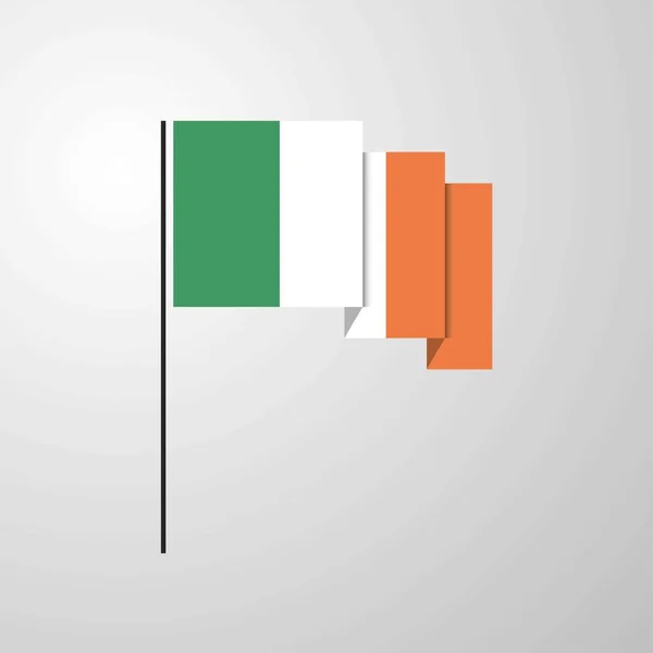 Irlande Agitant Drapeau Fond Créatif — Image vectorielle