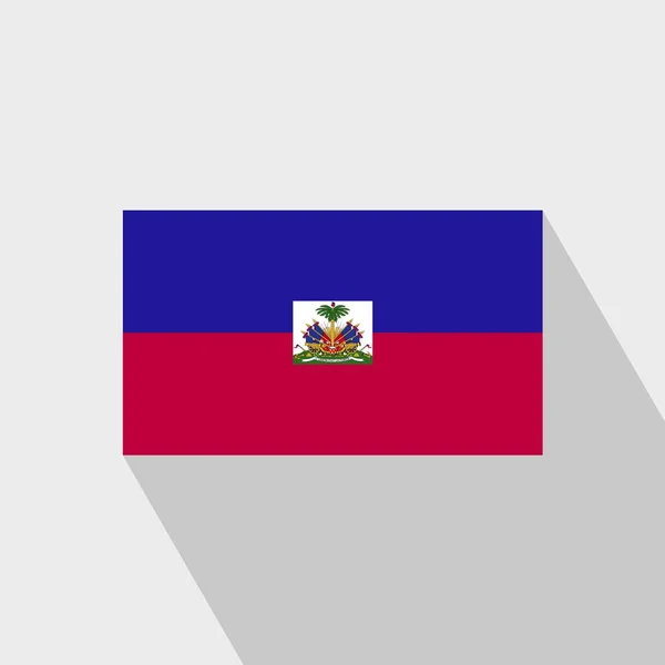 Bandiera Haiti Long Shadow Design Vector — Vettoriale Stock