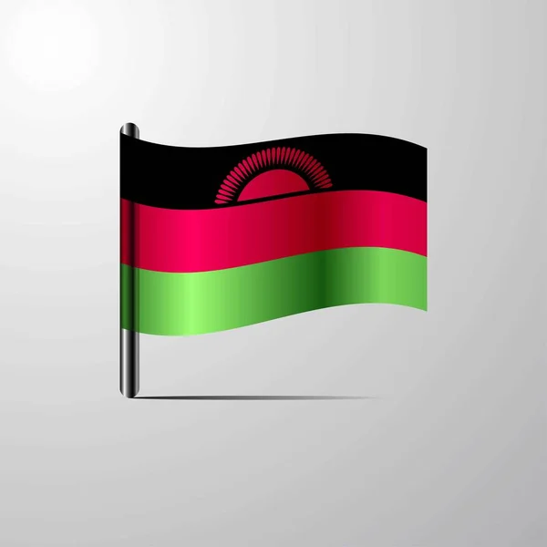 Μαλάουι Κουνώντας Λαμπερά Σημαία Σχεδιασμό Διάνυσμα — Διανυσματικό Αρχείο