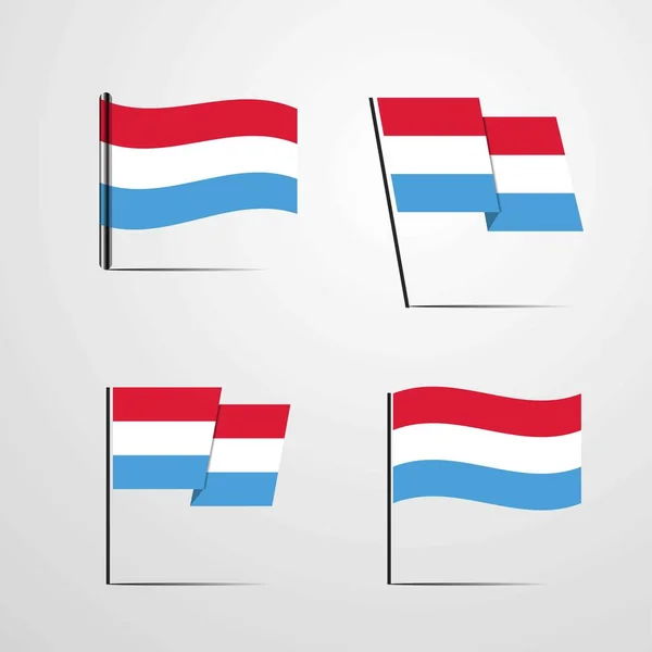 Luxemburgo Icono Bandera Vector Ilustración — Archivo Imágenes Vectoriales