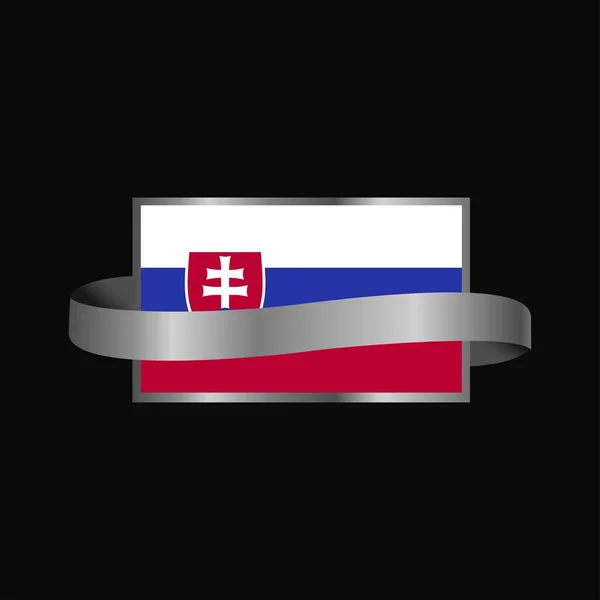 Flaga Słowacji Projekt Transparent Wstążka — Wektor stockowy