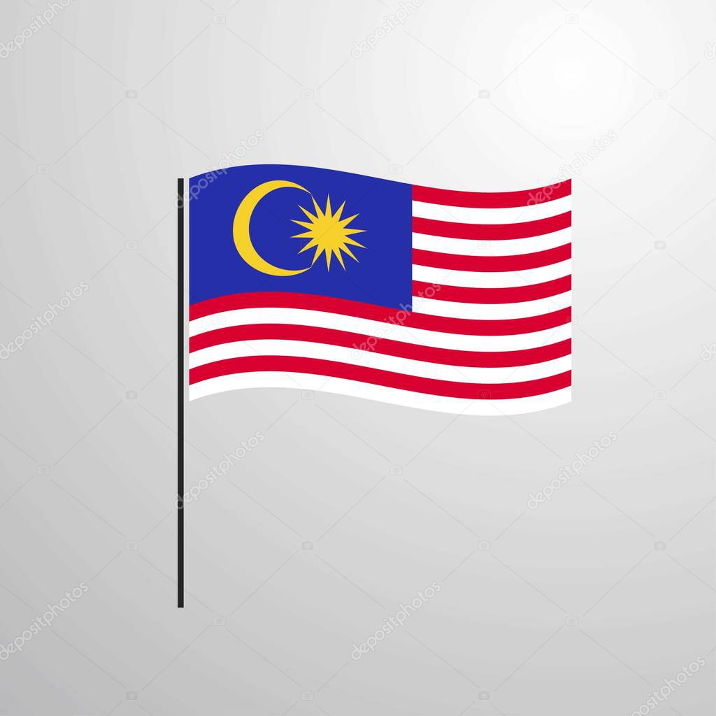 Malaysia waving Flag, vector illustration