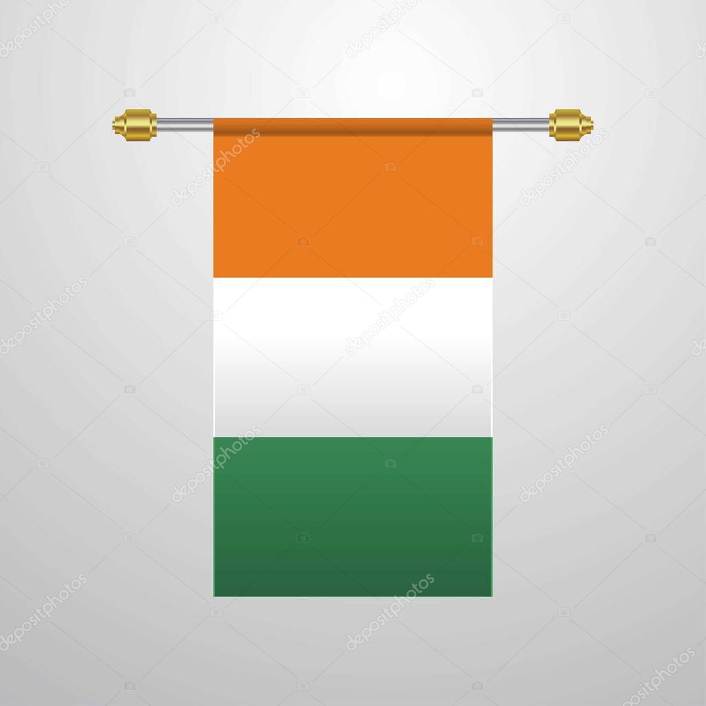 Cote d Ivoire / Ivory Coast hanging Flag
