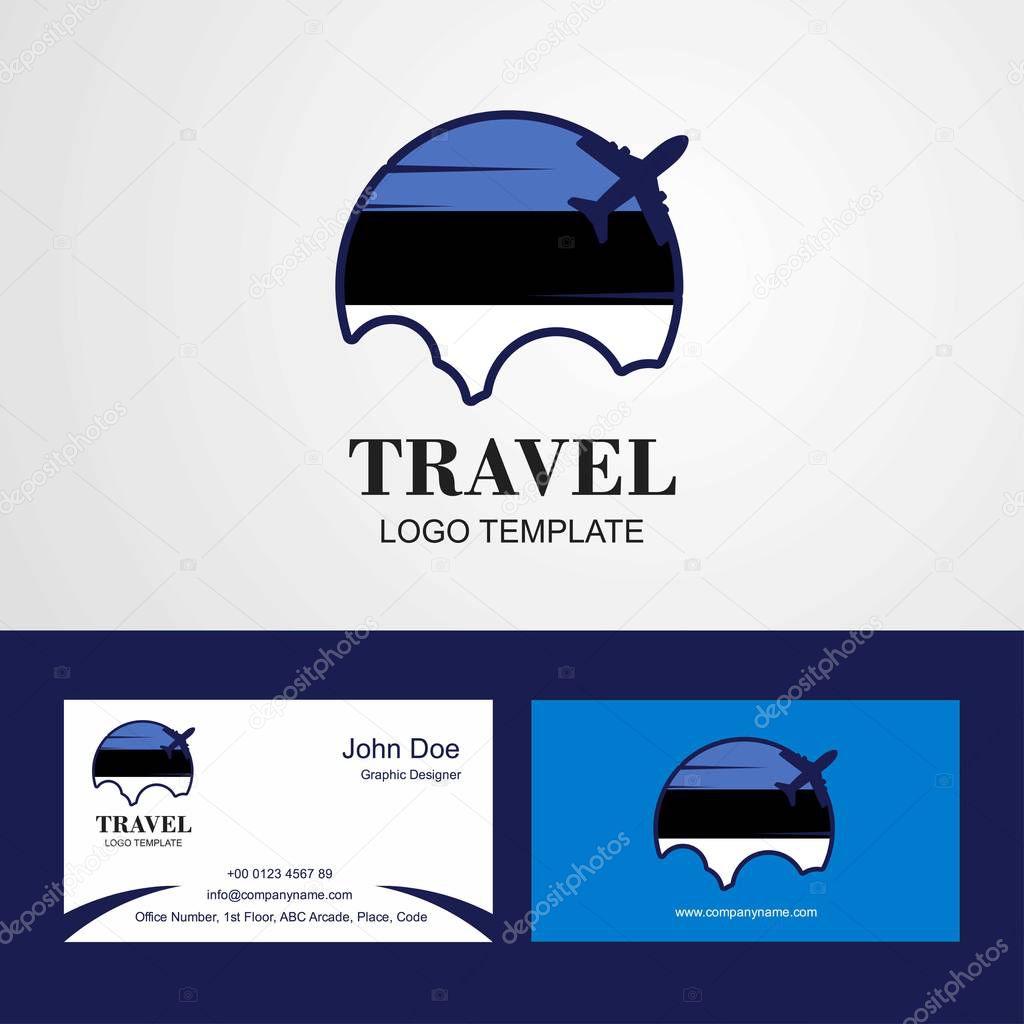 Travel Estonia Flag Logo and Visiting Card Design