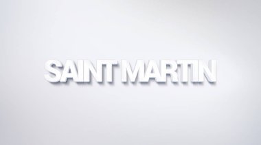 Saint-Martin, metin tasarım. hat. Tipografi poster. Duvar kağıdı arka plan olarak kullanılabilir